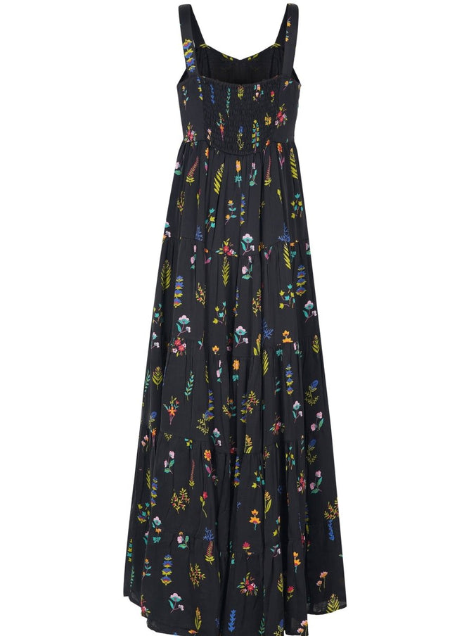 Tiered Dress in Midnight Botanica - Veneka-Sustainable-Ethical-Dresses-Em & Shi Drop Ship