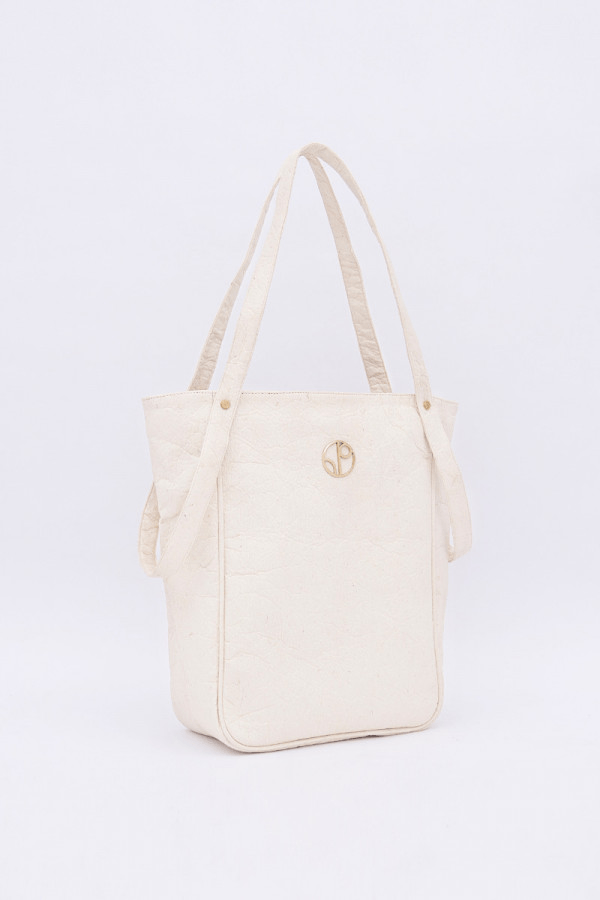 Tokyo NRT Piñatex® Tote Bag in Latte - Veneka-Sustainable-Ethical-Bag-1 People Drop Ship