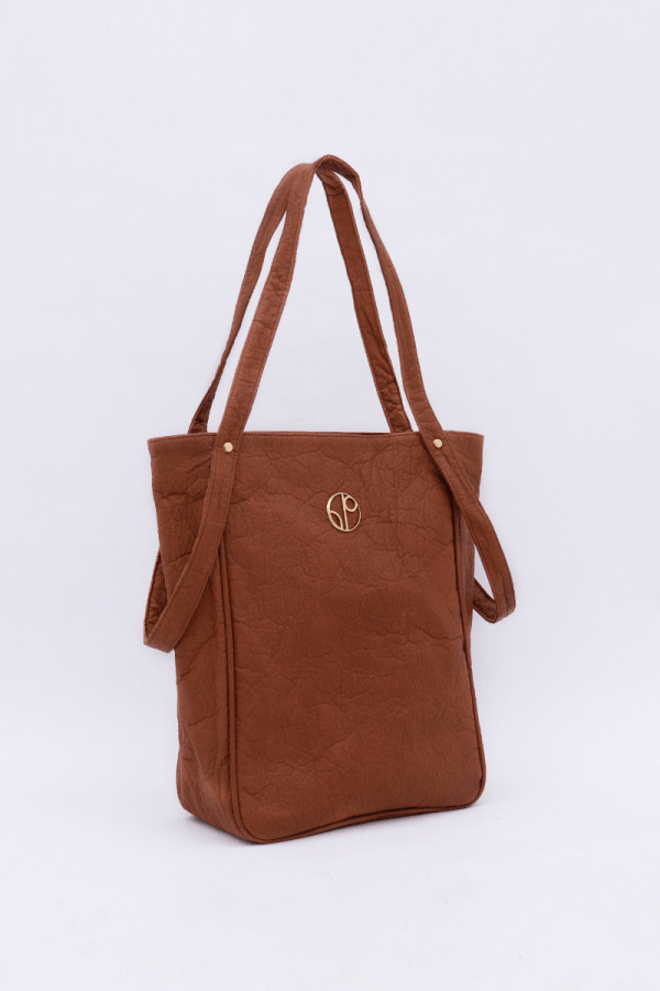 Tokyo NRT Piñatex® Tote Bag in Mocha - Veneka-Sustainable-Ethical-Bag-1 People Drop Ship