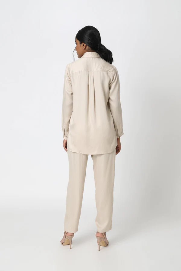 Twiggy Boyfriend Shirt in Champagne - Veneka-Sustainable-Ethical-Tops-Neu Nomads Drop Ship