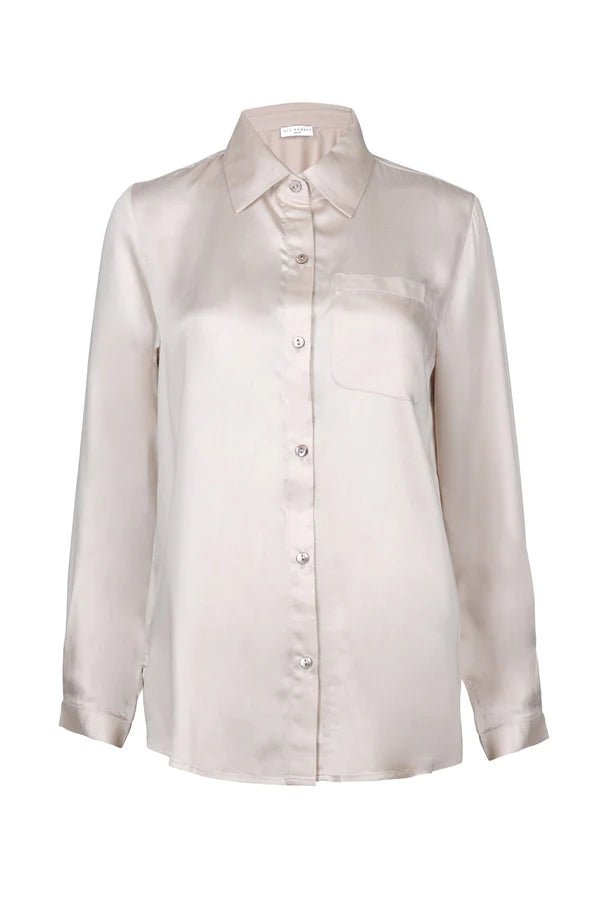 Twiggy Boyfriend Shirt in Champagne - Veneka-Sustainable-Ethical-Tops-Neu Nomads Drop Ship