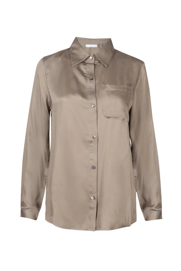 Twiggy Boyfriend Shirt in Khaki - Veneka-Sustainable-Ethical-Tops-Neu Nomads Drop Ship