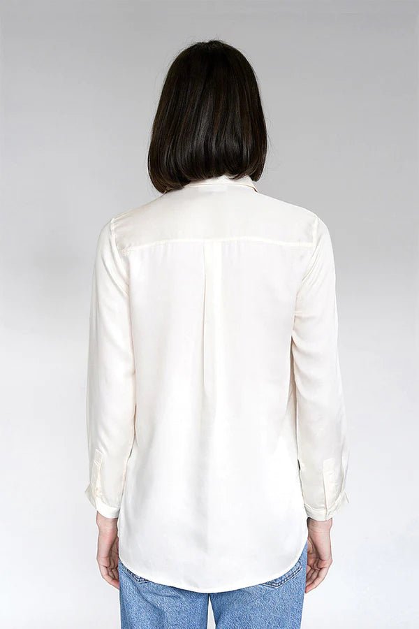 Twiggy Boyfriend Shirt in Soft White - Veneka-Sustainable-Ethical-Tops-Neu Nomads Drop Ship