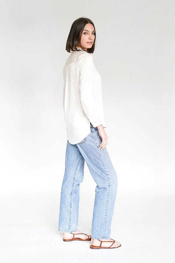 Twiggy Boyfriend Shirt in Soft White - Veneka-Sustainable-Ethical-Tops-Neu Nomads Drop Ship