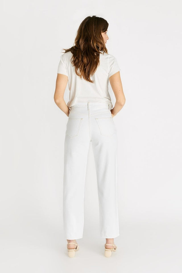 Tyler High Rise Vintage Straight in Vintage White - Veneka-Sustainable-Ethical-Bottoms-Etica Denim Drop Ship