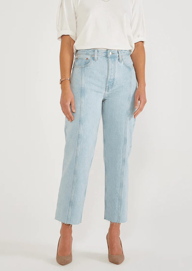 Tyler Seamed Crop in Sea Breeze - Veneka-Sustainable-Ethical-Bottoms-Etica Denim Drop Ship