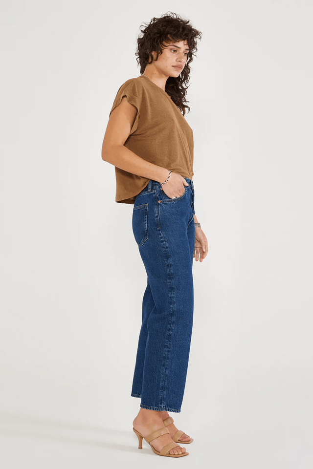 Tyler Vintage Straight Crop in Midnight Dive - Veneka-Sustainable-Ethical-Bottoms-Etica Denim Drop Ship