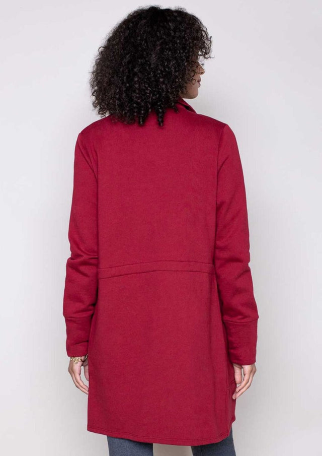 Urban Coat in Cherry - Veneka-Sustainable-Ethical-Jackets-Indigenous Drop Ship
