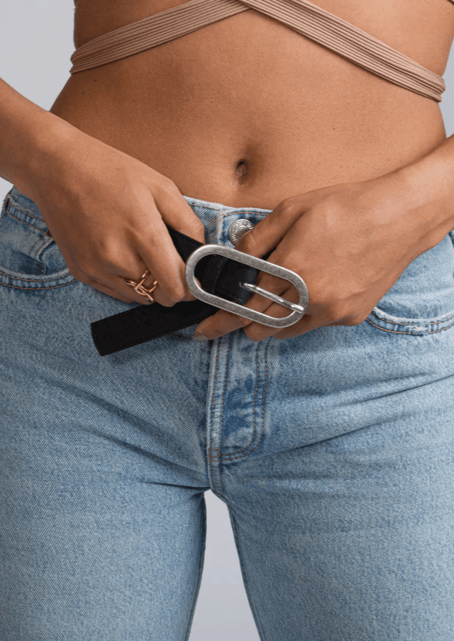 Vegan Cork Leather Women's Belt in Black - Veneka-Sustainable-Ethical-Other-Tiradia Cork Drop Ship