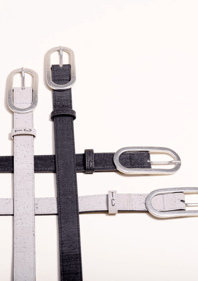 Vegan Cork Leather Women's Belt in Black - Veneka-Sustainable-Ethical-Other-Tiradia Cork Drop Ship