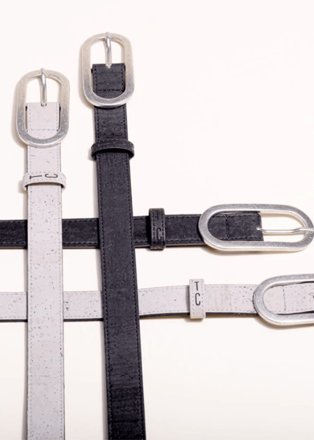 Vegan Cork Leather Women's Belt in Gray - Veneka-Sustainable-Ethical-Other-Tiradia Cork Drop Ship