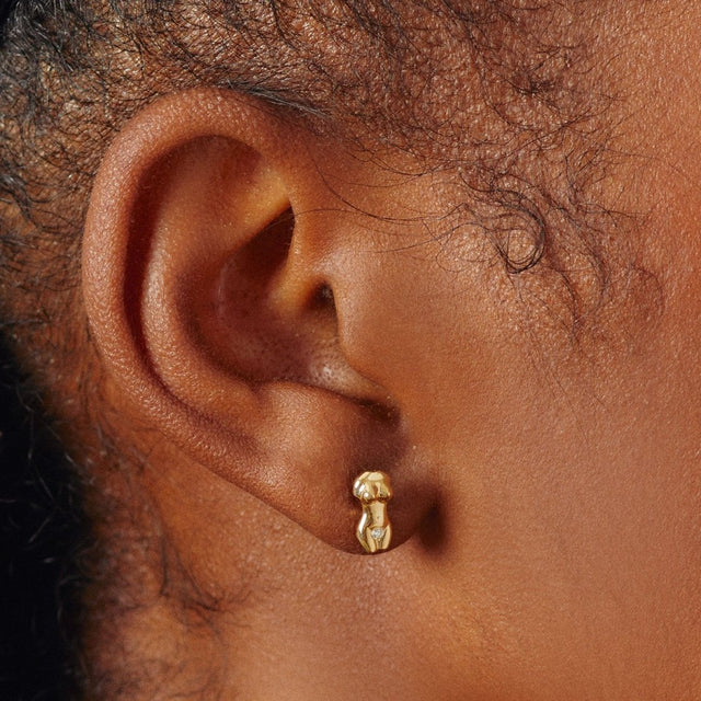 Venus Recycled 14K Gold Single Earring - Veneka-Sustainable-Ethical-Jewelry-Nunchi Drop Ship