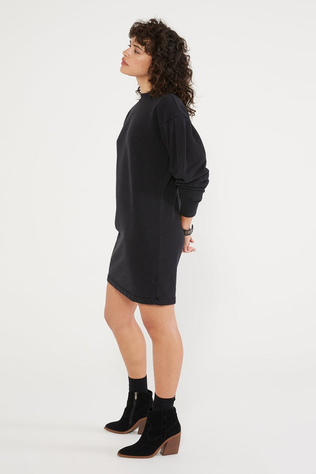 Viola Organic Cotton Knit Dress - Black Beauty - Veneka-Sustainable-Ethical-Dresses-Etica Denim Drop Ship
