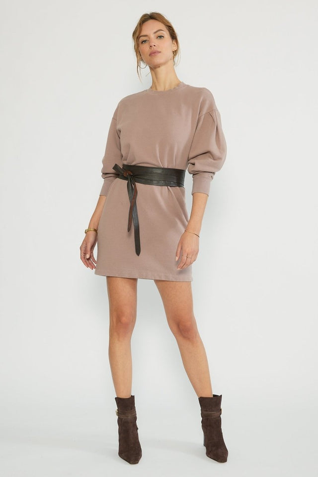 Viola Organic Cotton Knit Dress - Woodrose - Veneka-Sustainable-Ethical-Dresses-Etica Denim Drop Ship