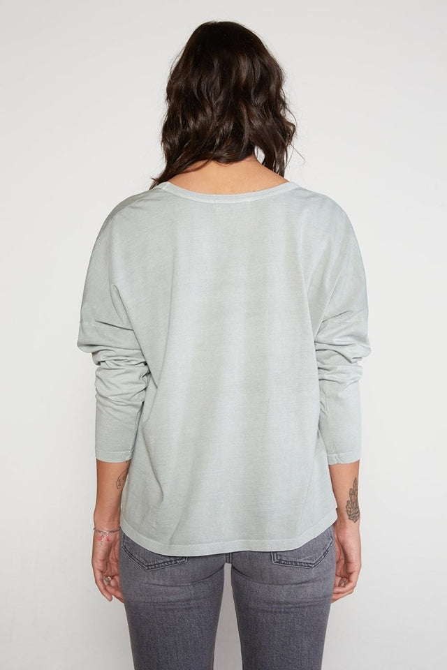 Virginie Long Sleeve Scoop Neck in Shadow - Veneka-Sustainable-Ethical-Tops-Etica Denim Drop Ship