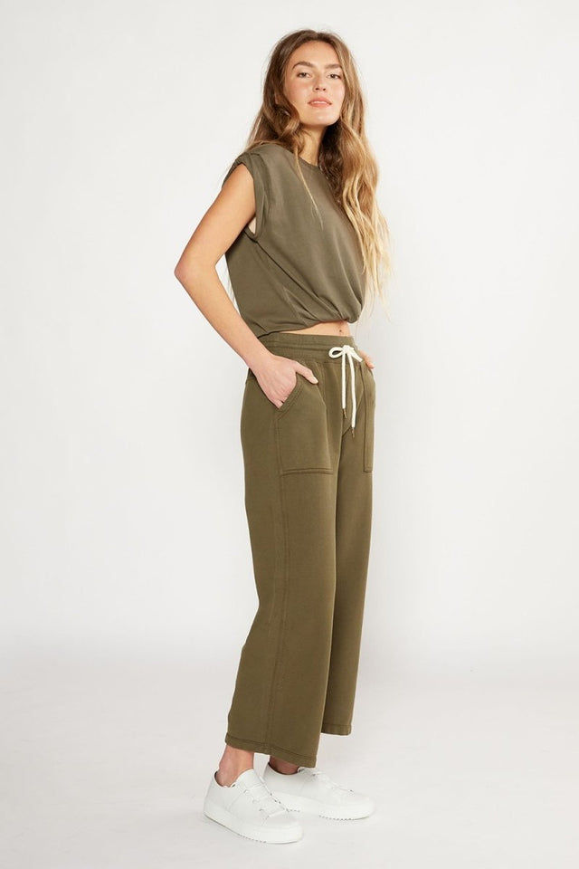 Vivian Wide Leg Sweatpant in Sea Turtle - Veneka-Sustainable-Ethical-Bottoms-Etica Denim Drop Ship