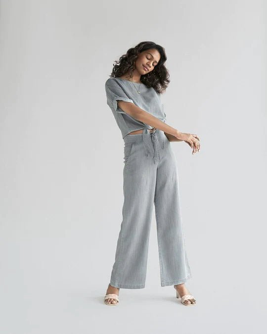 Walk In The Park Pants in Stone Grey - Veneka-Sustainable-Ethical-Bottoms-Reistor Drop Ship