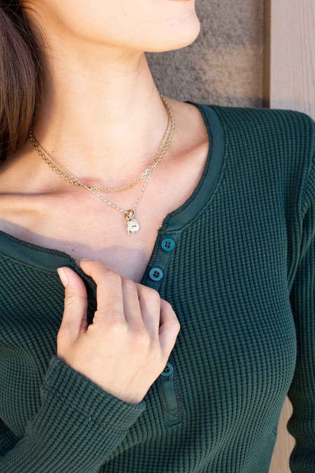 Warm Waffle Henley in Spruce - Veneka-Sustainable-Ethical-Tops-Indigenous Drop Ship