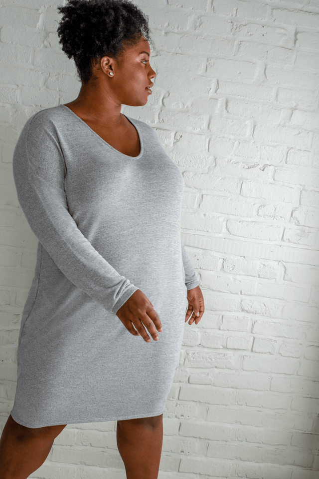 Willow Dress 2.0 in Heather - Veneka-Sustainable-Ethical-Dresses-Hours Drop Ship