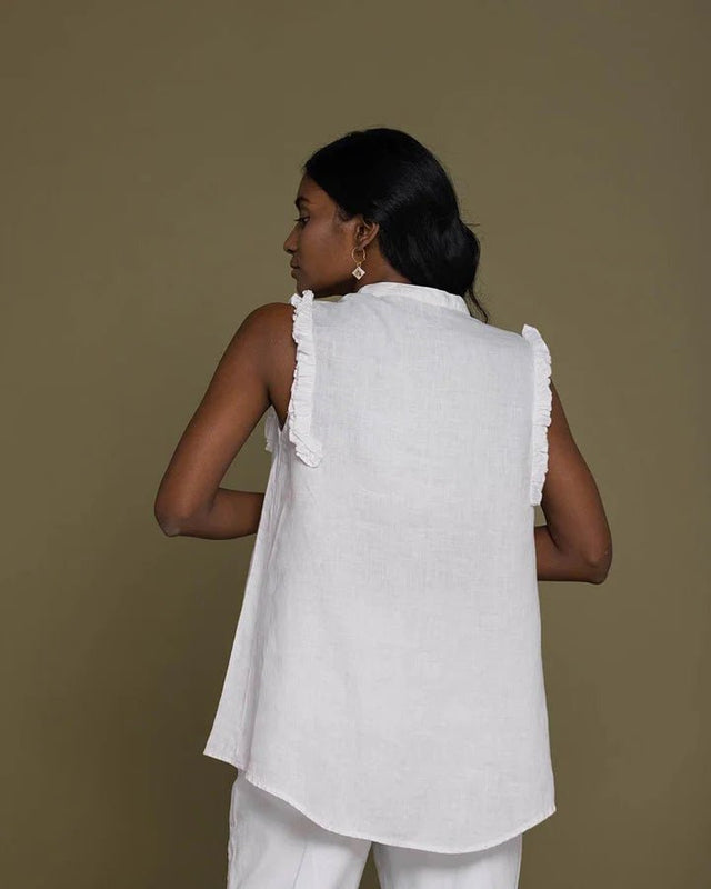 Wind In My Hair Tank in Coconut White - Veneka-Sustainable-Ethical-Tops-Reistor Drop Ship