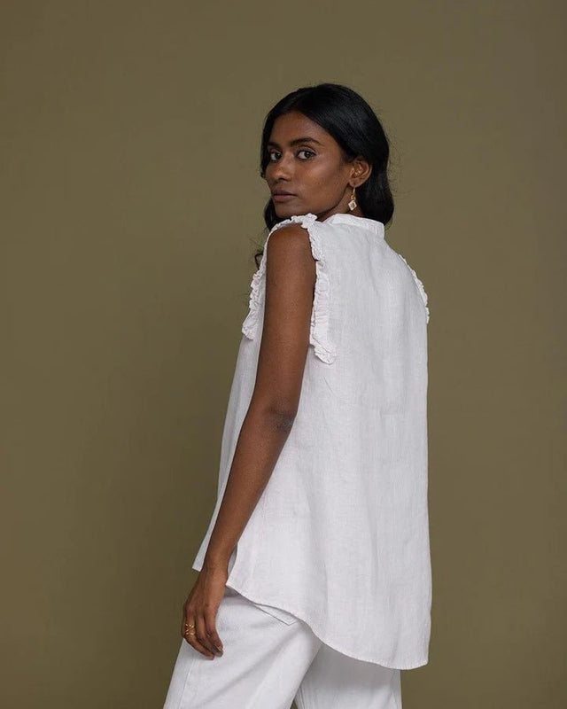 Wind In My Hair Tank in Coconut White - Veneka-Sustainable-Ethical-Tops-Reistor Drop Ship