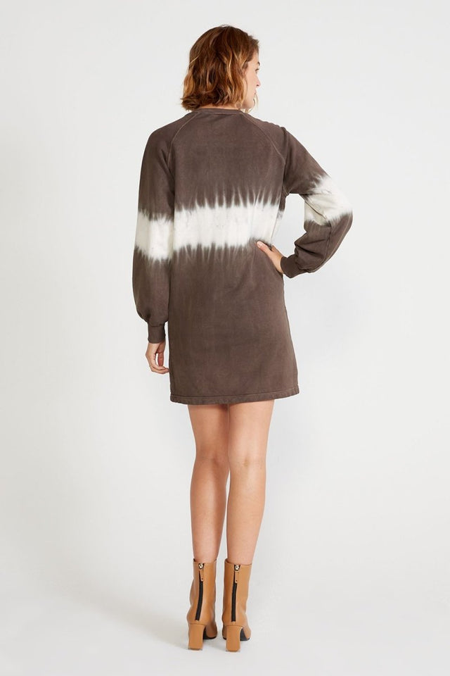 Winona French Terry Dress in Bracken Horizon - Veneka-Sustainable-Ethical-Dresses-Etica Denim Drop Ship