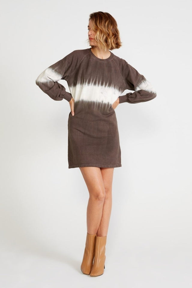 Winona French Terry Dress in Bracken Horizon - Veneka-Sustainable-Ethical-Dresses-Etica Denim Drop Ship