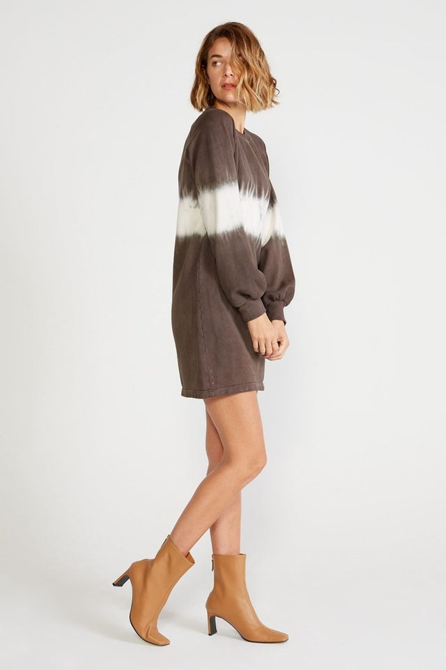 Winona French Terry Dress in Bracken Horizon - Veneka-Sustainable-Ethical-Dresses-Etica Denim Drop Ship