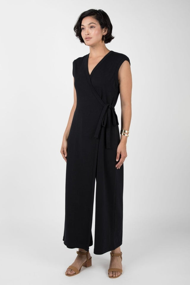 Wrap Jumpsuit in Mink - Veneka-Sustainable-Ethical-Dresses-Indigenous Drop Ship