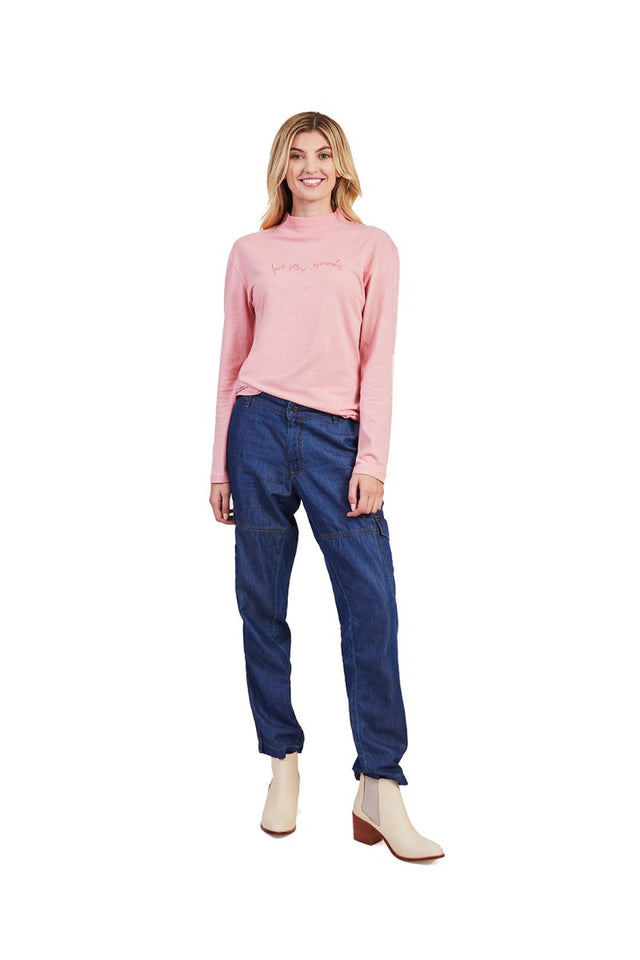 YesAnd x Ram Dass Love. Serve. Remember. Tee in Dusty Rose - Veneka-Sustainable-Ethical-Tops-YesAnd Drop Ship
