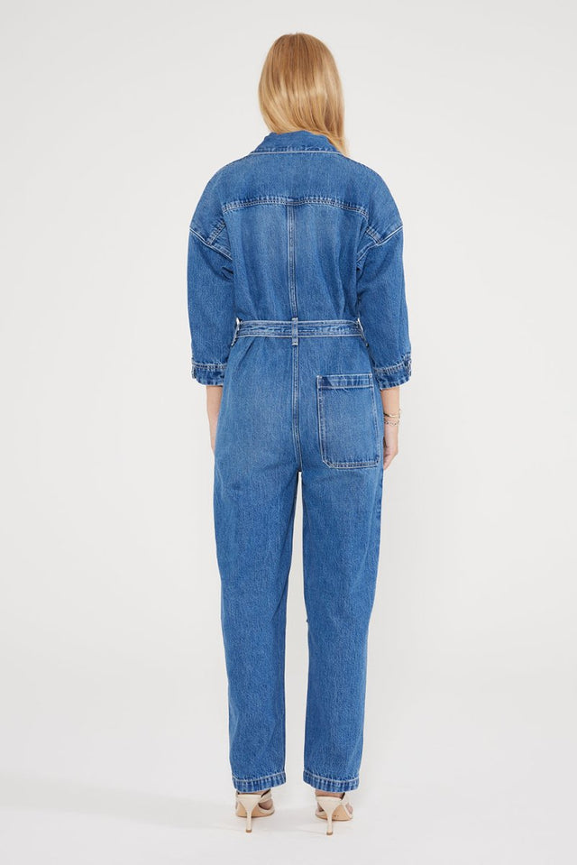 Zeta Carpenter Jumpsuit - Cimarron - Veneka-Sustainable-Ethical-Denim-Etica Denim Drop Ship