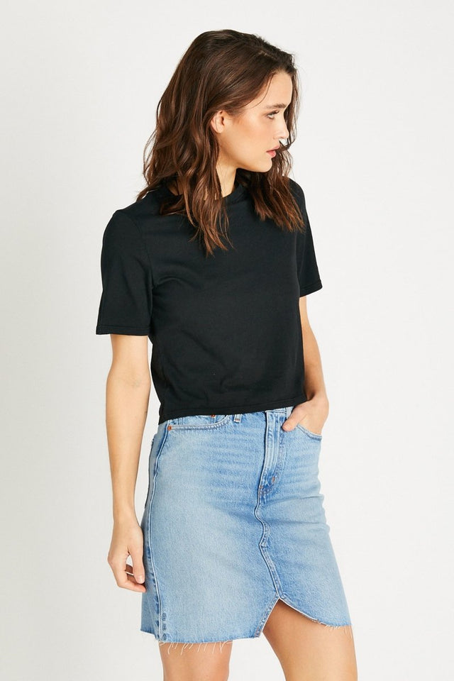 Zoe Tee in Black - Veneka-Sustainable-Ethical-Tops-Etica Denim Drop Ship